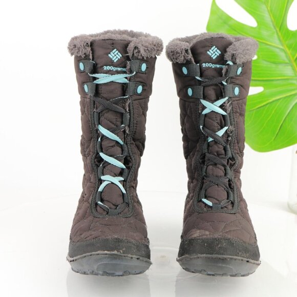 Columbia Womens Snow Minx Boot Size 7 Black Quilted Waterproof Omni Heat Lace-Up - Picture 2 of 12